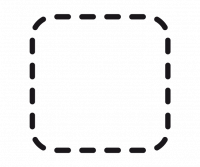 Piktogram, das den gestrichelten Umriss eines Quadrats zeigt
